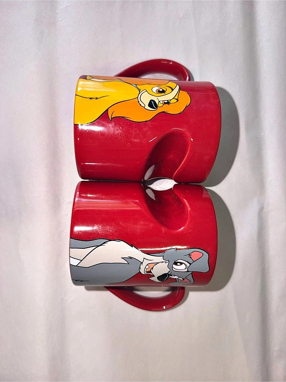 Disney Lady and the Tramp Interlocking Hugging Mugs Interlocking Mug Set of 2